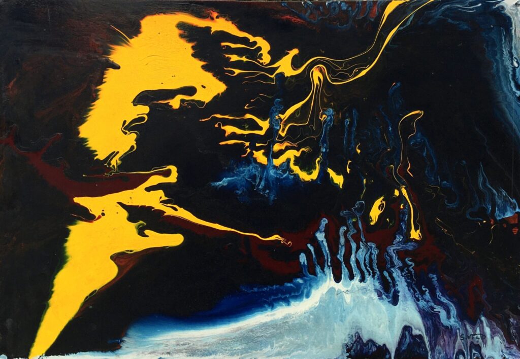 "Nebula" (1973). Enamel on hardboard, 59x40cm