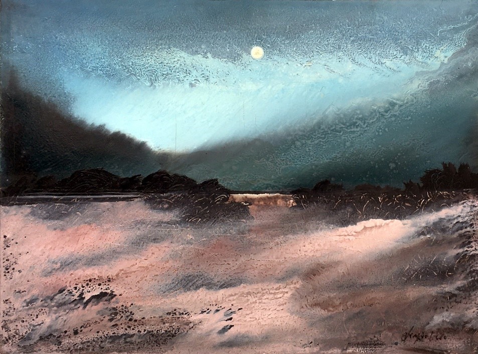 "Moonlight" (1982), Enamel on hardboard.